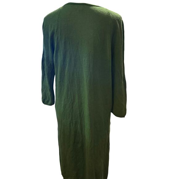 J.Jill Green Linen Blend Sweater Dress, Size Medium Tall - Picture 5 of 7